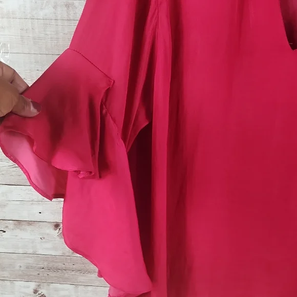Zara Fuchsia Blouse with Layered Sleeves - Picture 2 of 5